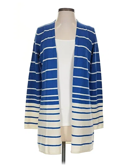 Pre-owned J. Mclaughlin Wool Cardigan Sweater In Blue