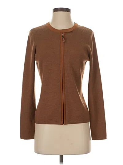 Pre-owned J. Mclaughlin Wool Cardigan Sweater In Brown