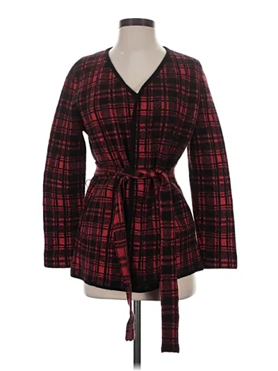Pre-owned J. Mclaughlin Wool Cardigan Sweater In Red