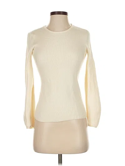 Pre-owned J. Mclaughlin Wool Pullover Sweater In White