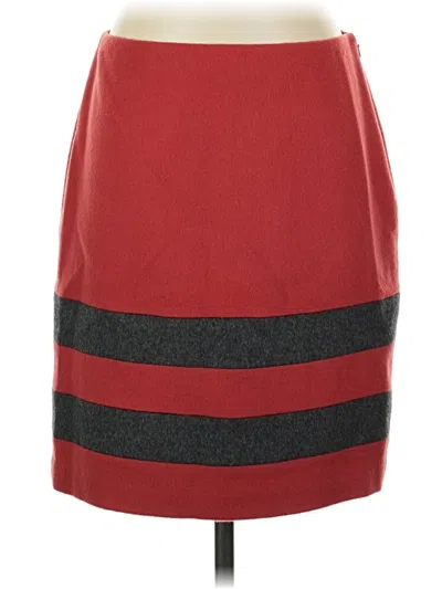 Pre-owned J. Mclaughlin Wool Skirt In Red