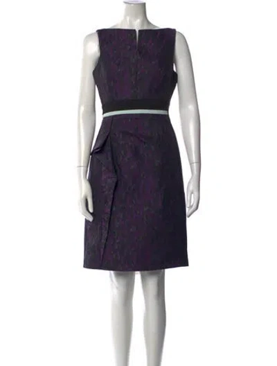 Pre-owned J Mendel Animal Print Knee-length Dress In Black
