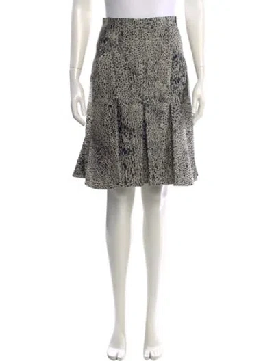 Pre-owned J Mendel Animal Print Knee-length Skirt In Black