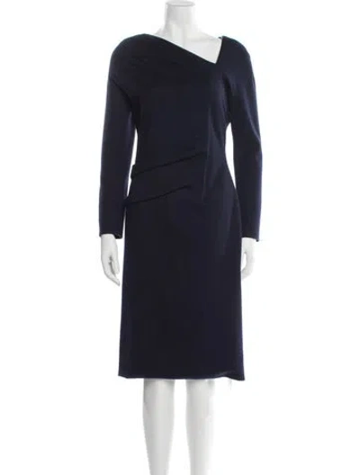 Pre-owned J Mendel Asymmetrical Knee-length Dress In Black