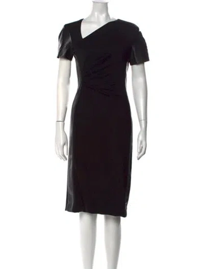 Pre-owned J Mendel Asymmetrical Knee-length Dress In Black