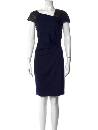 Pre-owned J Mendel Asymmetrical Knee-length Dress In Blue