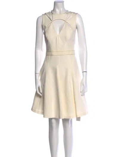 Pre-owned J Mendel Asymmetrical Knee-length Dress In Neutral