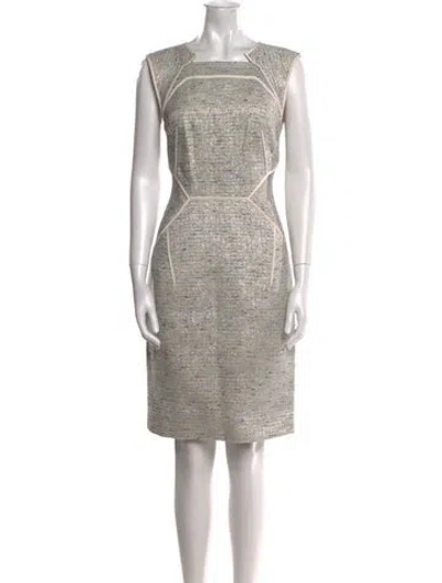Pre-owned J Mendel Bateau Neckline Knee-length Dress