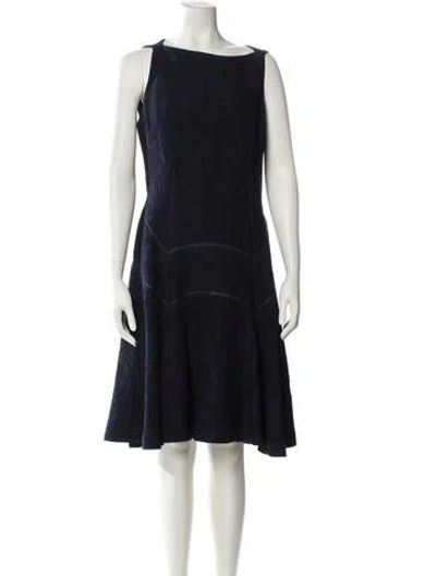 Pre-owned J Mendel Bateau Neckline Knee-length Dress In Black