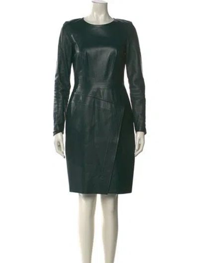 Pre-owned J Mendel Bateau Neckline Knee-length Dress In Green