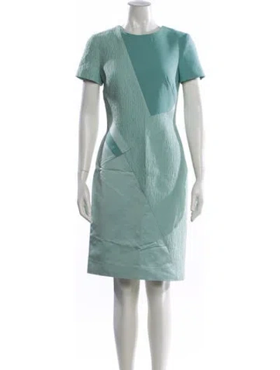 Pre-owned J Mendel Bateau Neckline Knee-length Dress In Multi