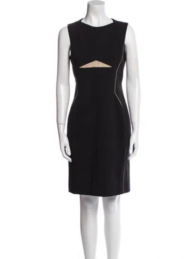Pre-owned J Mendel Bateau Neckline Mini Dress In Black