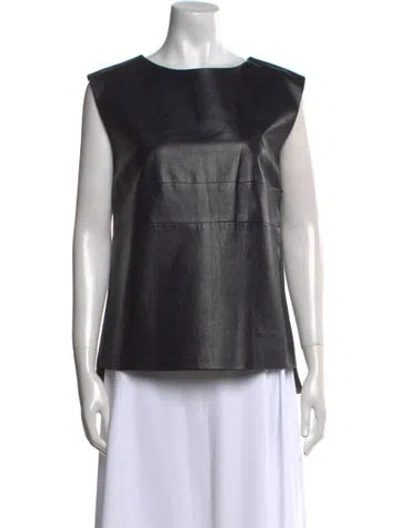 Pre-owned J Mendel Bateau Neckline Sleeveless Top In Black