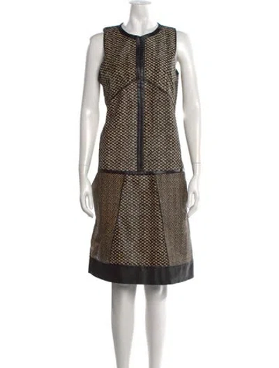 Pre-owned J Mendel Calf Hair Knee-length Dress In Black
