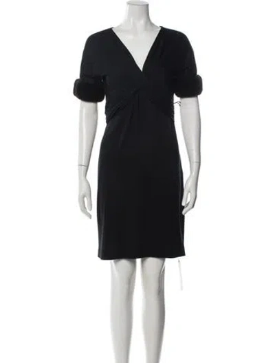 Pre-owned J Mendel Cashmere Knee-length Dress In Black