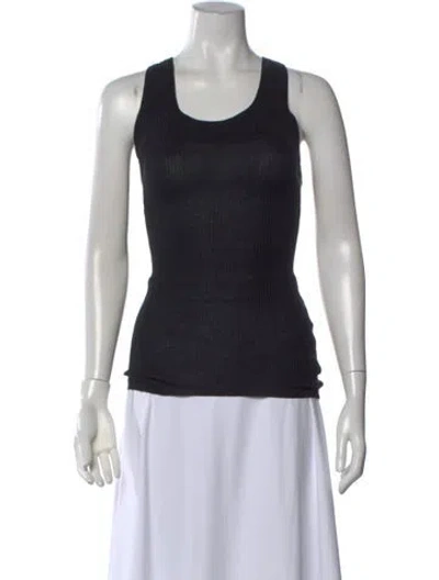 Pre-owned J Mendel Cashmere Scoop Neck Sweater In Black