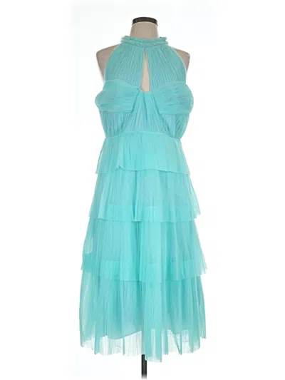 Pre-owned J Mendel Cocktail Dress In Teal
