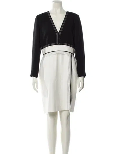 Pre-owned J Mendel Colorblock Pattern Knee-length Dress In Multi