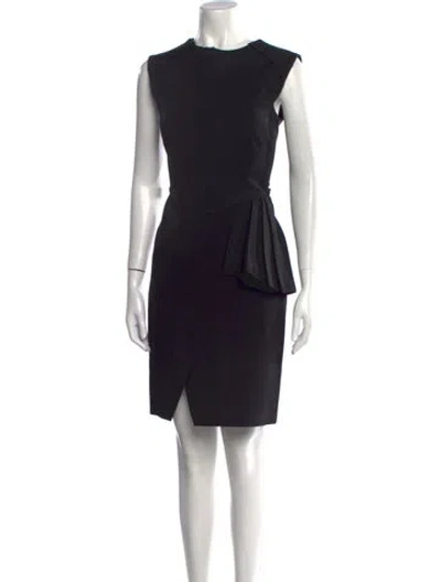 Pre-owned J Mendel Crew Neck Knee-length Dress In Black