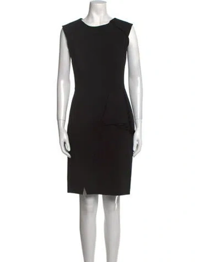 Pre-owned J Mendel Crew Neck Knee-length Dress In Black