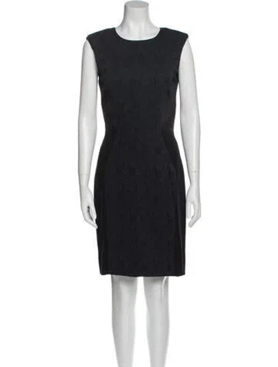 Pre-owned J Mendel Crew Neck Knee-length Dress In Black