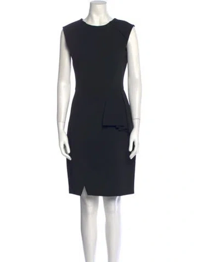 Pre-owned J Mendel Crew Neck Knee-length Dress In Black