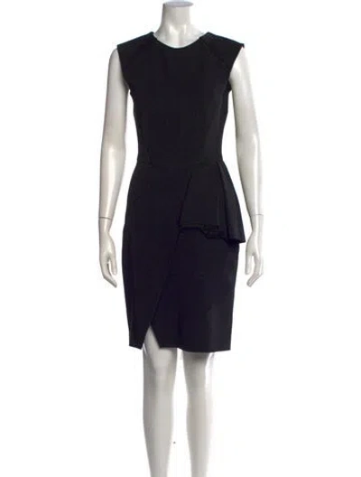 Pre-owned J Mendel Crew Neck Knee-length Dress In Black