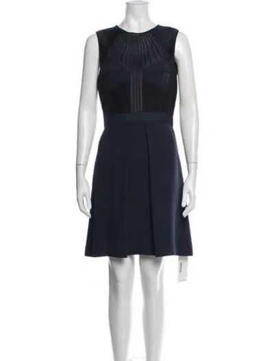Pre-owned J Mendel Crew Neck Knee-length Dress In Black