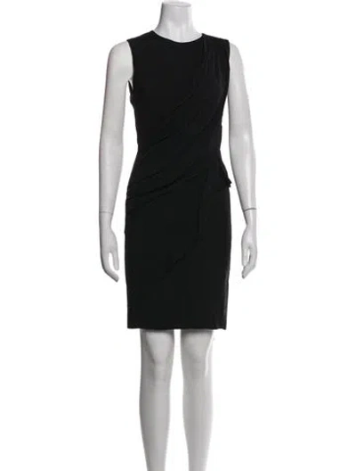 Pre-owned J Mendel Crew Neck Knee-length Dress In Black
