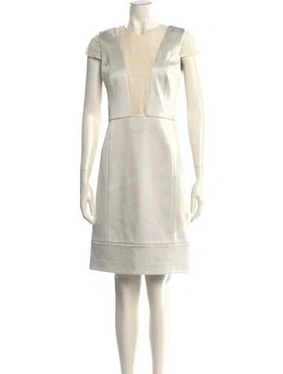 Pre-owned J Mendel Crew Neck Knee-length Dress In Gray