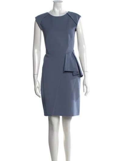 Pre-owned J Mendel Crew Neck Knee-length Dress In Gray