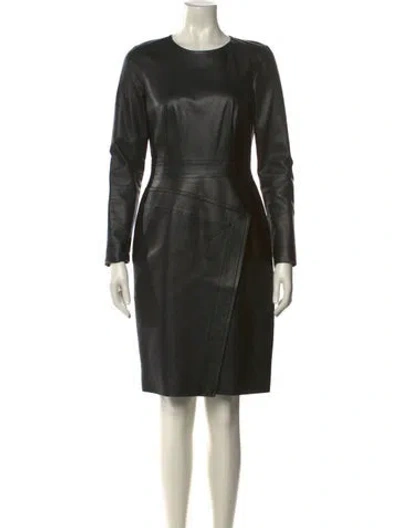 Pre-owned J Mendel Crew Neck Knee-length Dress In Green