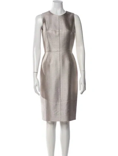 Pre-owned J Mendel Crew Neck Knee-length Dress In Multi