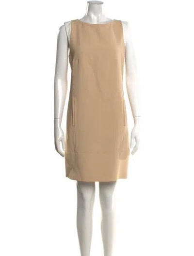 Pre-owned J Mendel Crew Neck Knee-length Dress In Neutral