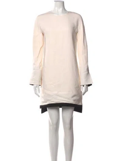 Pre-owned J Mendel Crew Neck Knee-length Dress In Neutral