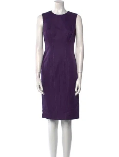 Pre-owned J Mendel Crew Neck Knee-length Dress In Purple