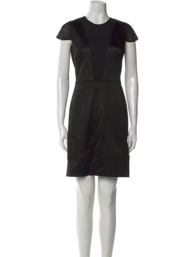 Pre-owned J Mendel Crew Neck Mini Dress In Black