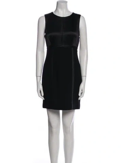 Pre-owned J Mendel Crew Neck Mini Dress In Black