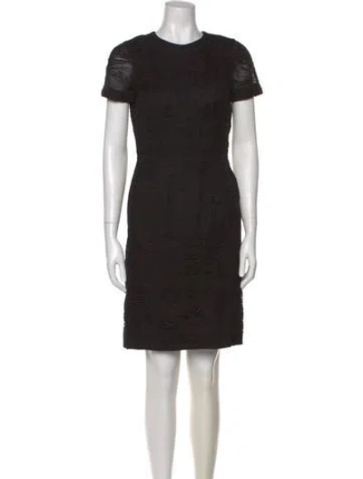 Pre-owned J Mendel Crew Neck Mini Dress In Black