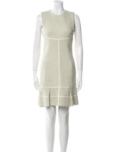 Pre-owned J Mendel Crew Neck Mini Dress In Neutral