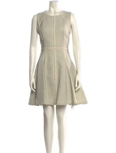 Pre-owned J Mendel Crew Neck Mini Dress In Neutral