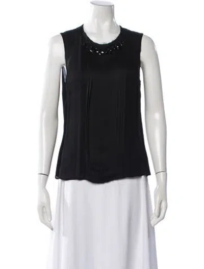 Pre-owned J Mendel Crew Neck Sleeveless Top In Black