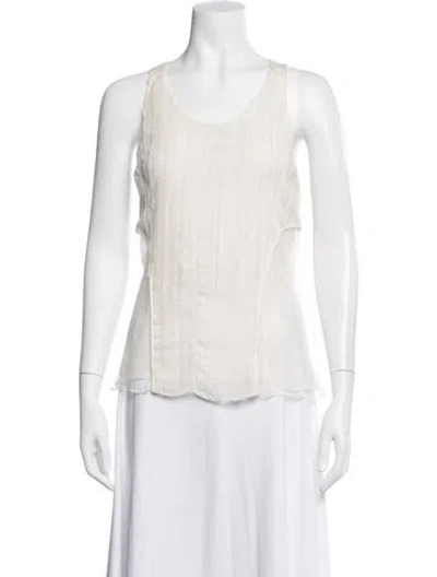 Pre-owned J Mendel Crew Neck Sleeveless Top In Neutrals