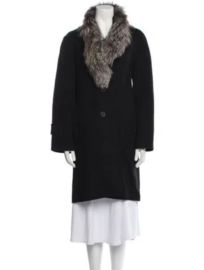 Pre-owned J Mendel Faux Fur Coat In Black