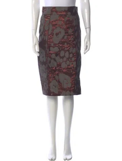 Pre-owned J Mendel Floral Print Knee-length Skirt In Multi