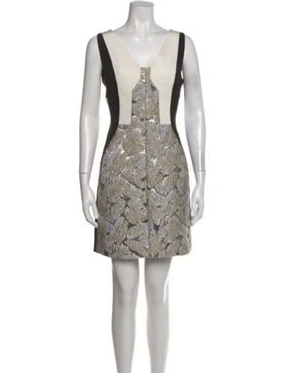 Pre-owned J Mendel Floral Print Mini Dress In Black