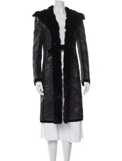 Pre-owned J Mendel Fur Coat In Black