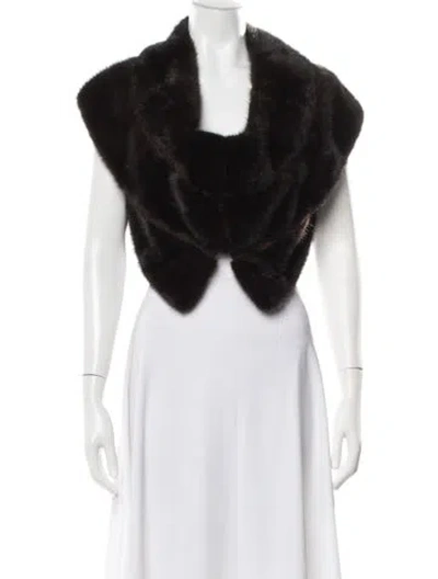 Pre-owned J Mendel Fur Coat In Black