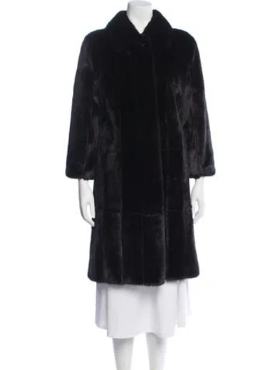 Pre-owned J Mendel Fur Coat In Black
