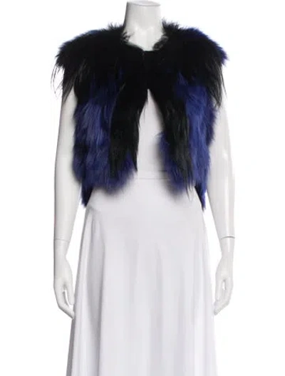 Pre-owned J Mendel Fur Faux Fur Jacket In Black
